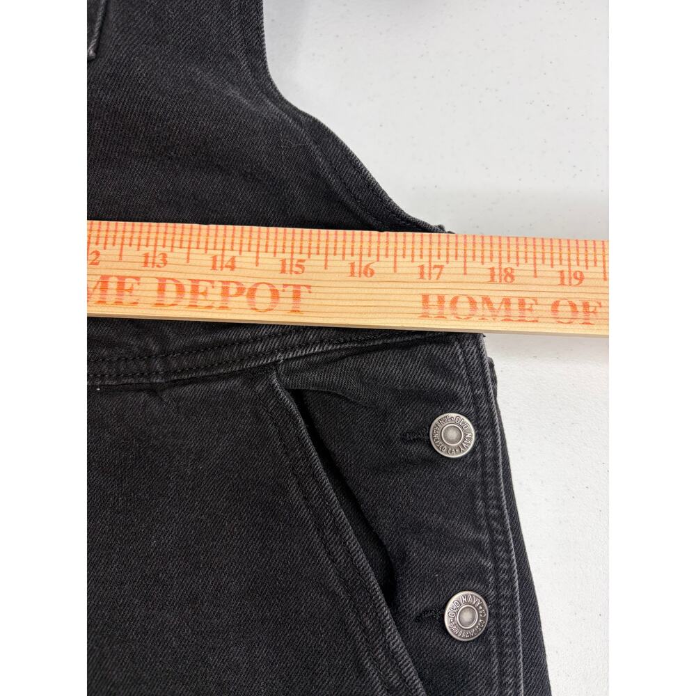 Old Navy Overalls Women's Sz 12 Black Distressed Denim Grunge Y2K Festival Goth - Picture 9 of 10